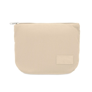 Trousse à cosmétiques en velours côtelé de polyester avec doublure en polyester personnalisable