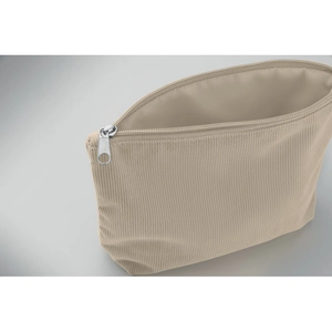 Trousse à cosmétiques en velours côtelé de polyester avec doublure en polyester personnalisable