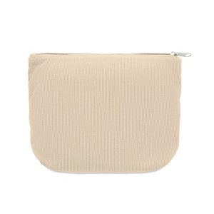 Trousse à cosmétiques en velours côtelé de polyester avec doublure en polyester personnalisable