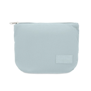 Trousse à cosmétiques en velours côtelé de polyester avec doublure en polyester personnalisable