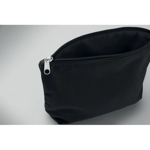 Trousse à cosmétiques en velours côtelé de polyester avec doublure en polyester personnalisable
