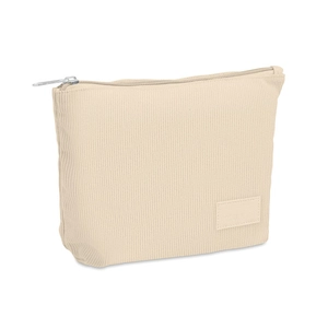 Trousse à cosmétiques en velours côtelé de polyester avec doublure en polyester personnalisable