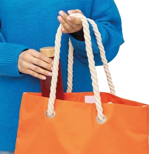 Sac de plage en polyester 300D - cordes en coton et œillets métal personnalisable