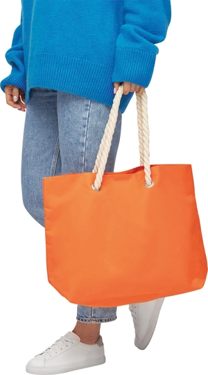 Sac de plage en polyester 300D - cordes en coton et œillets métal personnalisable