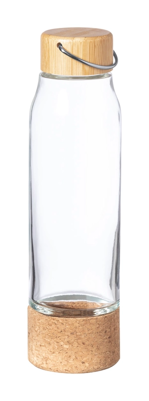 Gourde personnalisée en verre avec base en liège, 470ml personnalisable