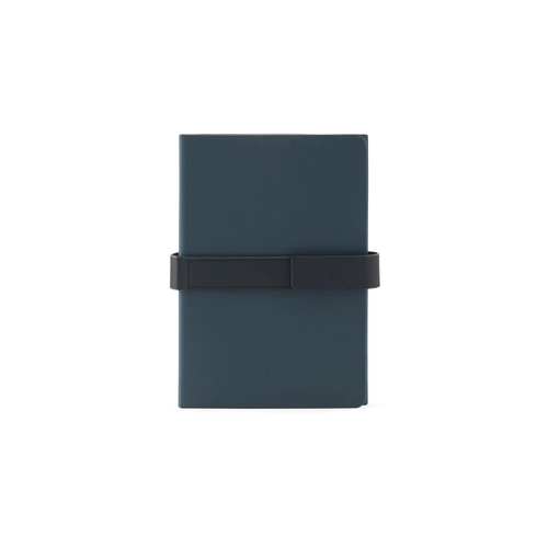 image du produit Bloc-notes A5 en PU (50% recyclé) avec deux blocs : pages lignées et pages non lignées