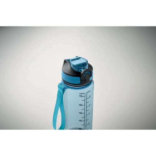 image du produit Bouteille de sport motivante en RPET avec paille intégrée