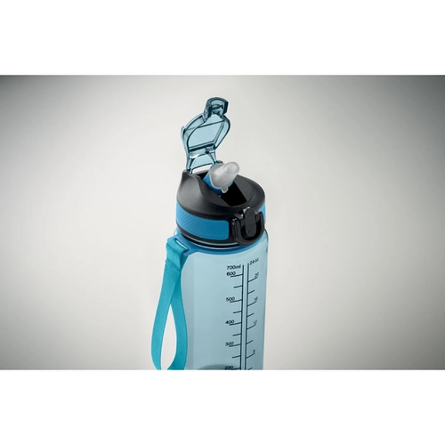 image du produit Bouteille de sport motivante en RPET avec paille intégrée