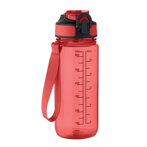 image du produit Bouteille de sport motivante en RPET avec paille intégrée