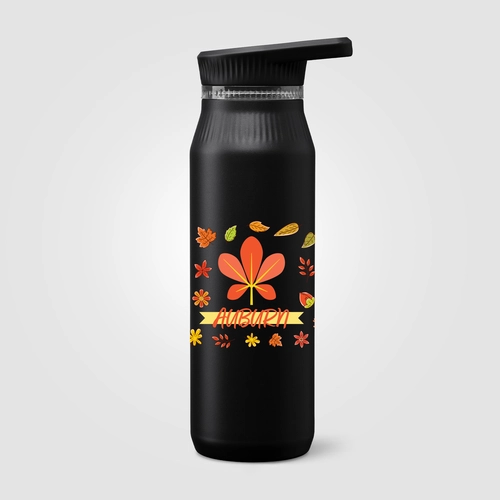 image du produit Bouteille en acier inoxydable avec double couvercle et poignée - 750 ml