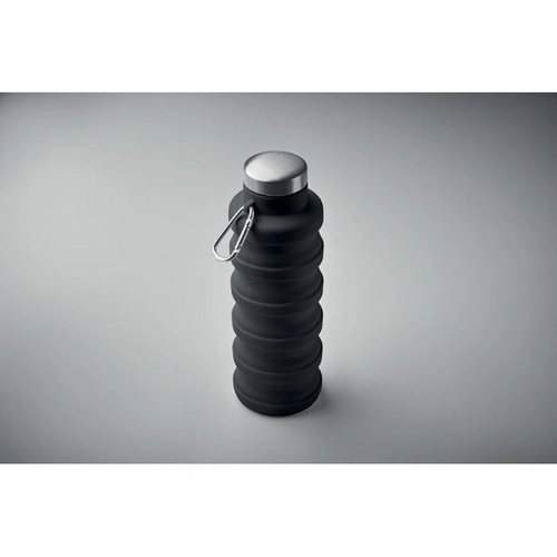 image du produit Bouteille en silicone pliable avec mousqueton 500 ml
