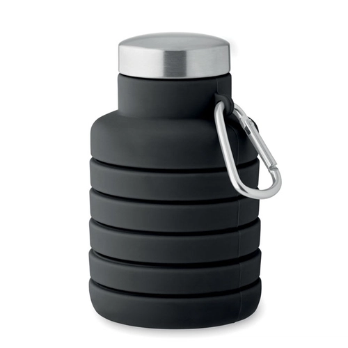 image du produit Bouteille en silicone pliable avec mousqueton 500 ml