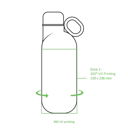 image du produit Bouteille et gobelet 2 en 1 (500 ml / 370 ml) Double paroi en acier inoxydable recyclé et ABS