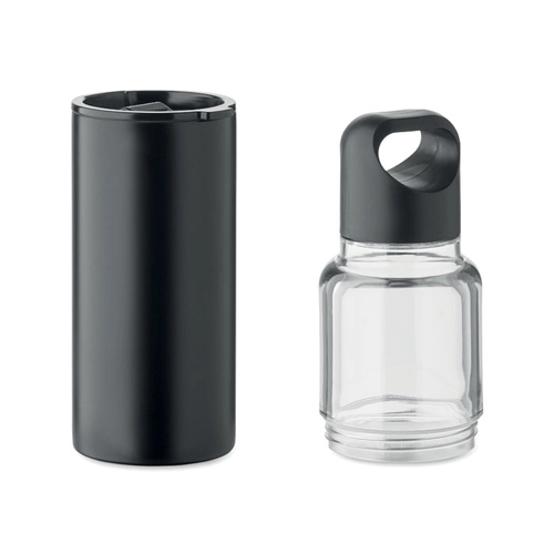 image du produit Bouteille rechargeable 2 en 1 en Tritan et gobelet double paroi