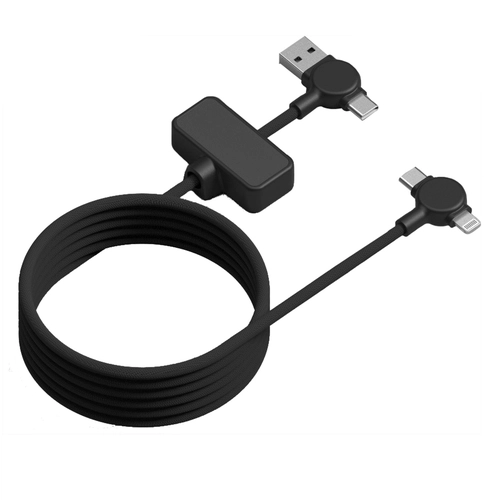 image du produit Câble magnétique 100W avec transfert de données rapide 4 en 1  noir