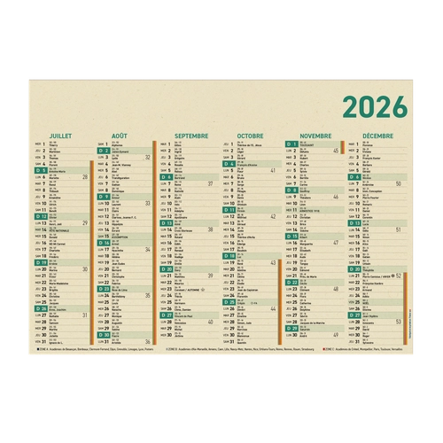 image du produit Calendrier bancaire en canne à sucre - Fabrication France
