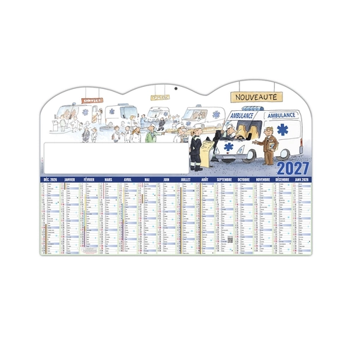 image du produit Calendrier bancaire publicitaire découpé ou non - thème humour ambulancier