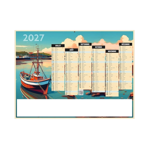 image du produit Calendrier bancaire publicitaire illustré 7 mois par face