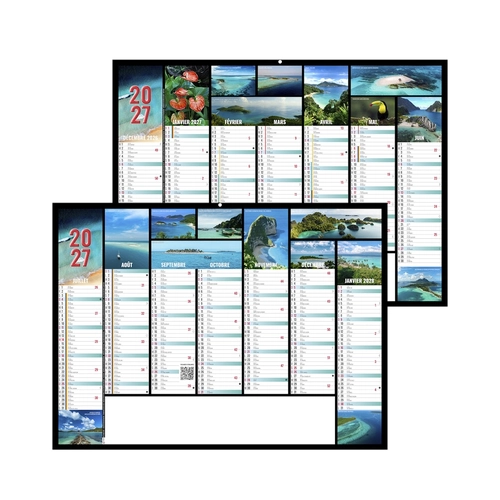 image du produit Calendrier bancaire publicitaire paradis tropicaux