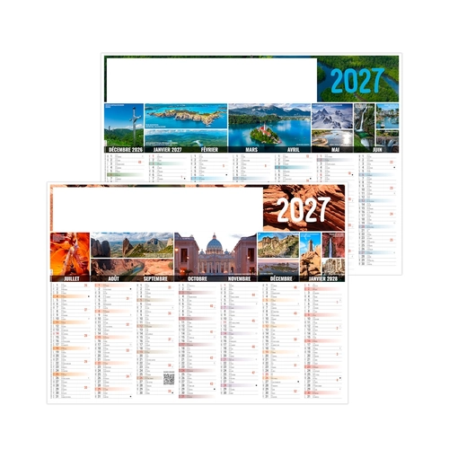 image du produit Calendrier bancaire publicitaire paysage du monde