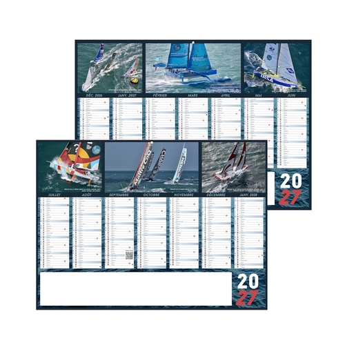 image du produit Calendrier bancaire publicitaire voile 7 mois par face