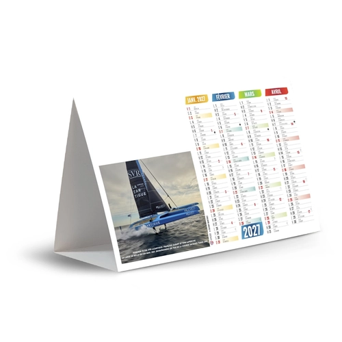 image du produit Calendrier chevalet publicitaire de comptoir tryptique Route du rhum