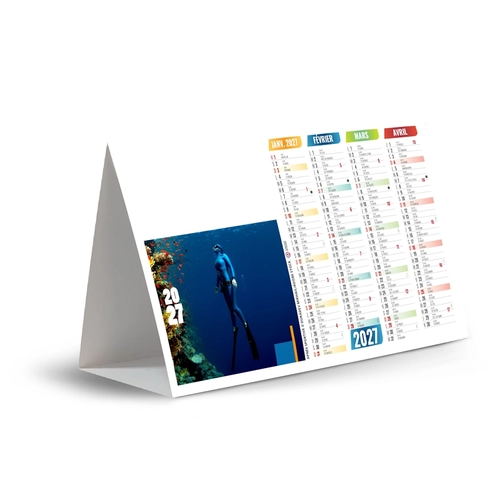 image du produit Calendrier chevalet publicitaire de comptoir tryptique Sports Extrêmes