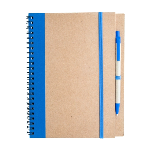 image du produit Carnet de notes à spirales en papier recyclé avec son stylo