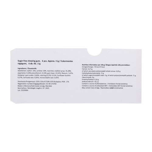 image du produit Chewing gum sans sucre - fabrication europe 6 pcs