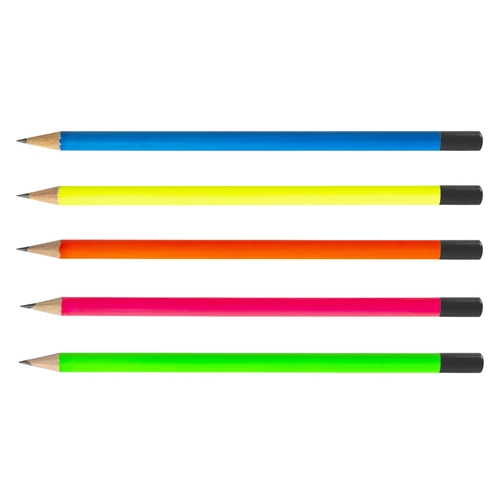 image du produit Crayon 17,6cm, vernis fluo, rond tête trempée