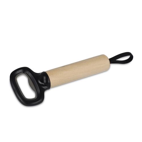 image du produit Décapsuleur avec manche en bois et dragonne