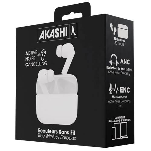image du produit Ecouteurs à réduction de bruit ANC sans fil bluetooth blanc