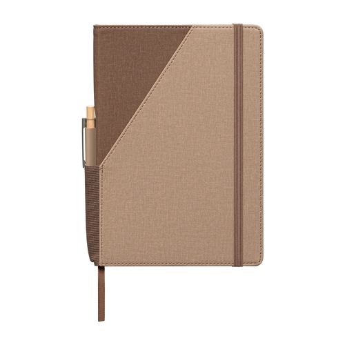 image du produit Ensemble carnet rechargeable en PU recyclé bicolore avec stylo – A5