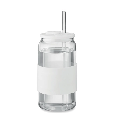 image du produit Gobelet en verre borosilicate de haute qualité avec paille 550 ml