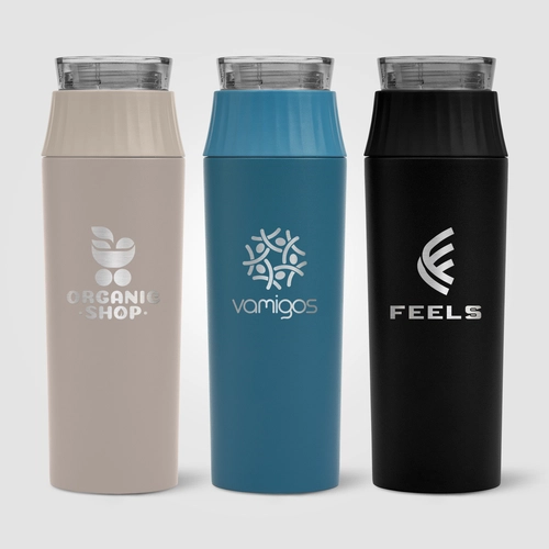 image du produit Gourde à couvercle étanche en acier inoxydable recyclé - 590 ml