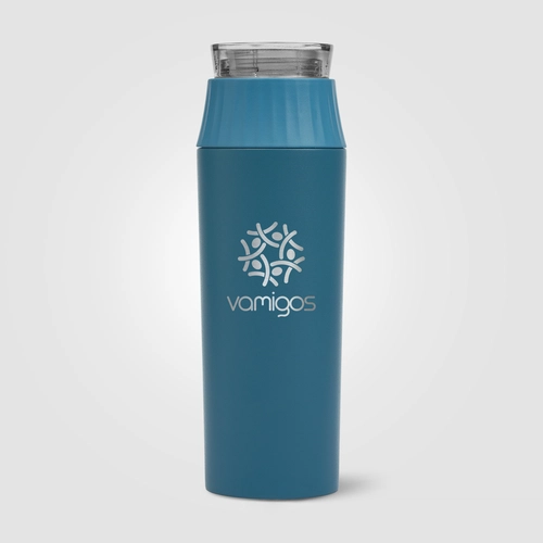 image du produit Gourde à couvercle étanche en acier inoxydable recyclé - 590 ml