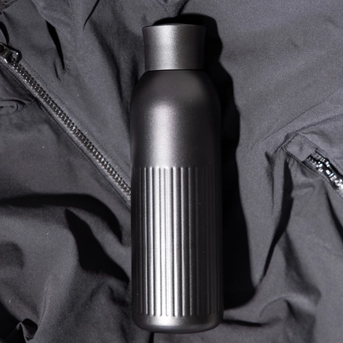 image du produit Gourde isotherme acier recyclé - 500 ml avec bouchon poussoir