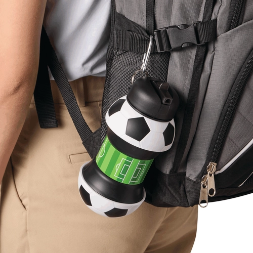 image du produit Gourde pliable en silicone spécial football - 550 ml