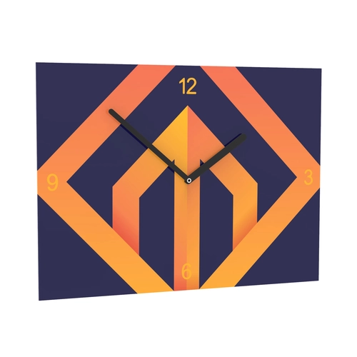 image du produit Horloge murale rectangle 24x35 cm personnalisable - aiguilles noir