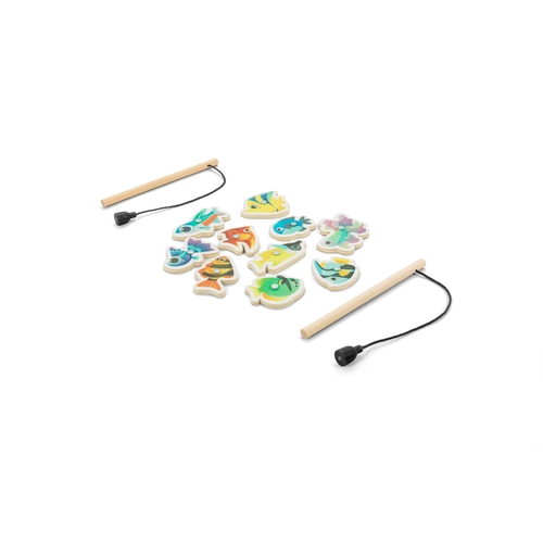 image du produit Jeu de pêche composé de 10 poissons en bois, idéal pour les enfants