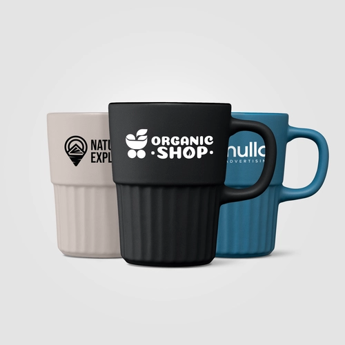 image du produit Mug en céramique avec finition mate et relief cannelé – 445 ml
