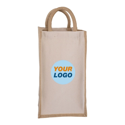 image du produit Sac cabas pour 4 bouteille en jute 100% naturelle