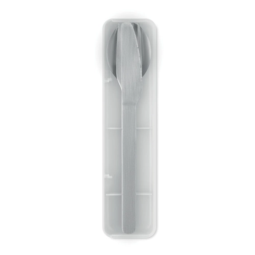 image du produit Set de couverts en acier inoxydable avec étui en PP