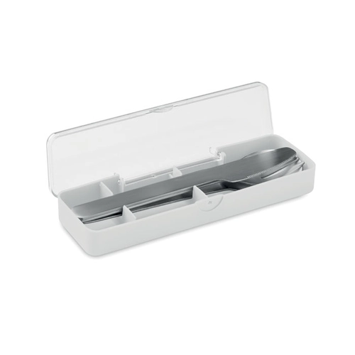 image du produit Set de couverts en acier inoxydable avec étui en PP