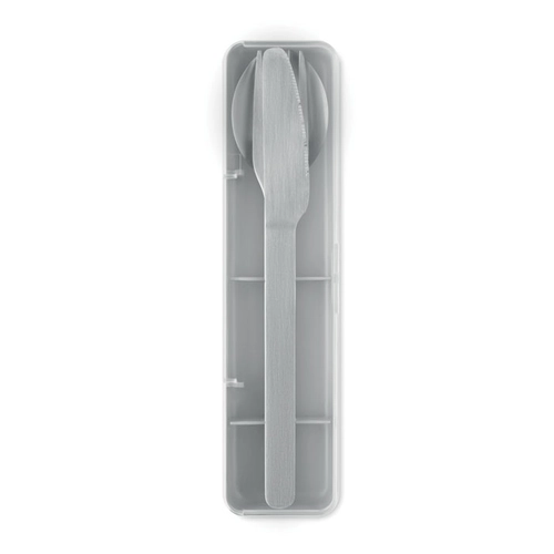image du produit Set de couverts en acier inoxydable avec étui en PP