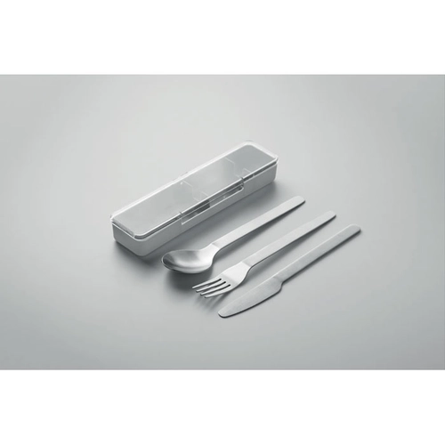 image du produit Set de couverts en acier inoxydable avec étui en PP