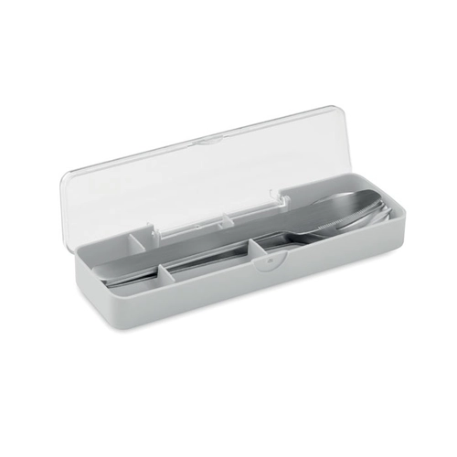 image du produit Set de couverts en acier inoxydable avec étui en PP