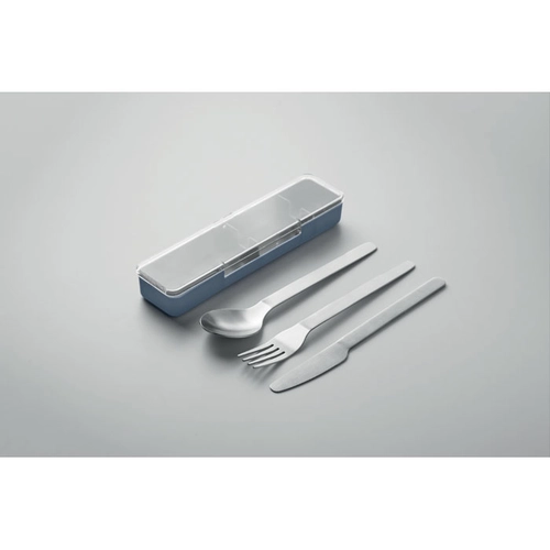 image du produit Set de couverts en acier inoxydable avec étui en PP