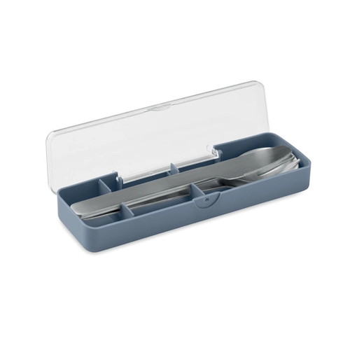 image du produit Set de couverts en acier inoxydable avec étui en PP