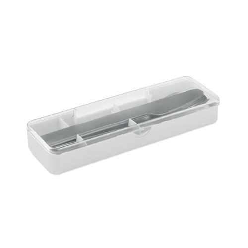 image du produit Set de couverts en acier inoxydable avec étui en PP